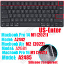 Keyboard cover for Apple Macbook pro13/16/15 Air13 inch All series Laptop silicone Case Clear Protector Skin A2442 A2337 EU/US