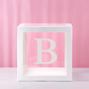 Baby Shower Box Custom Alphabet Name Transparent Balloon Box Birthday Party Decoration Kids DIY Wedding Baby Shower Suppiles