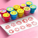 10pcs Assorted Stamps for Kids Self-ink Stamps Children Toy Stamps Smiley Face Seal Scrapbooking DIY Painting Photo Album Decor
