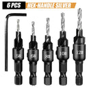 5pcs Countersink Drill Bit Carpentry Drill Set Drilling Pilot Holes For Screw Sizes #5 #6 #8 #10 #12 Drilling Woodworking Tools