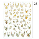 1PC Silver Gold Lines Stripe 3D Nail Sticker Geometric Waved Star Heart Self Adhesive Slider Papers Nail Art Transfer Stickers