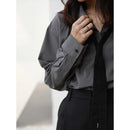 Zadily 2022 Summer Minimalist Long Sleeve Button Up Shirt Women Korean Style Solid Tie Oversize Shirts Blouse Loose Clothes Tops
