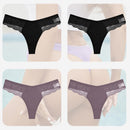 4PCS/Set Sexy Women Cotton Panties Lace Thong Underwear for Female Intimates Lingerie T-Back Floral Hollow Out Plus Size Panties