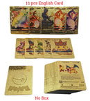 New Pokemon Cards Metal Gold Silver Vmax GX Card Box Charizard Pikachu Rare Collection Battle Trainer Card Children Toys Gift