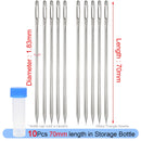 Leather Crafts Sewing Needle,Round Head Blunt Pint,Pointed Prism Sharp Tool for Embroidery Stitching Gold Tail Big Eye Needles