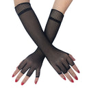 1 Pair Sexy Women Party Neon Fishnet Fingerless Long Gloves Sun Protection Sleeves Mesh Lace Thin Gloves Summer Arm Warmer
