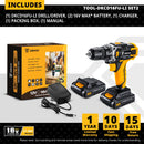 DEKO DKCD Series Compact Cordless Drill Electric Screwdriver Rechargeable Driver DC Lithium-Ion Battery Charged Power Tools
