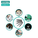 Tweezers For Soldering Professional Eyebrow Tweezers Set Eyelashes Tongs Extension Stickers Soldering Antistatic Repair Tools