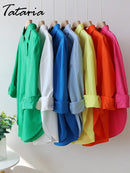 Basic Candy Colors Shirt Women&