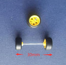 4PCS 1/64 Scale Alloy Car Model 5.2mm/11mm Size Rubber Tires + Wheels + Axles for Modified 1:64 Matchbox/Domeka/HW Model Cars