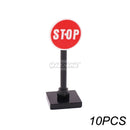 Marumine Traffic Road Sign Light Lamp Block Brick City Street View Accessories Signpost Barrier Speed Limit Indicator Warning