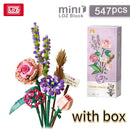 Fomantic Flower Bouquet Building Block Bricks Anime Figure Toys Friends Pricness Kit Set Gift for Girl Friend Simulation Rose