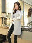 Sungtin Classic Women Long Blazer Vest Elegant Office Lady Coat Female Waistcoat Causal Suits Sleeveless Jacket Pocket Outwear