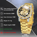 WINNER Transparent Skeleton Watch for Men Mechanical Wristwatches Diamond Watches Mens Luxury Stainless Steel Strap Unisex Clock
