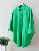 Basic Candy Colors Shirt Women&