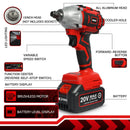 WOSAI 20V Cordless Brushless Electric Wrench Impact Wrench Socket Wrench 320N.m Li-ion Battery Hand Drill Installation