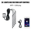 Automotive Interior Decorative Lights LED Car Foot Light 24/36/48/72 LED Atmosphere Lamp Ambient Lamp Remote/Voice Control