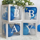 Baby Shower Box Custom Alphabet Name Transparent Balloon Box Birthday Party Decoration Kids DIY Wedding Baby Shower Suppiles
