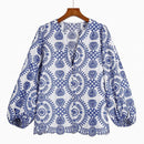 Embroidery Women Blouse Summer 2022 New Fashion Long Sleeve Female Smock Shirt Top Clothing Wears