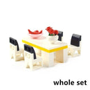Food Building Blocks City Friend Accessories Bread Chips Roast Chicken Pizza Hot Dog Fish Fruit Carrot Basket Classic DIY Bricks