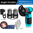 12V 500W Mini Brushless Angle Grinder with Rechargeable Lithium Battery Cordless Polishing Machine Diamond Cutting Power Tool