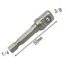 3Pcs 1/4 3/8 1/2" Hex Power Drill Bit Driver Socket Bits Set Adapter Wrench Sleeve Extension Bar Electric Screwdriver Bits Tool
