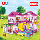 Friends City House Summer Holiday Villa Castle Building Blocks Sets Figures Swimming Pool DIY Toys for Kids Girls Christmas Gift