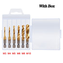 New Titanium Plated Hex Shank HSS Screw Thread Metric Tap Drill Bits Screw Machine Compound M3 M4 M5 M6 M8 M10 Hand Tools