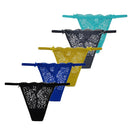 5 PCS/Set Sexy Lace Thong Women Low Waist Panties Transparent Underwear Ladies Lingere Panty Underware Womens G String 87169