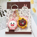 Kawaii Sanriod Accessories Kitty kuromi My Melody Cartoon Silicone Case Backpack Pendant Keychain Anime Toys for Girls Gifts