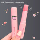 1PC Natural Peach Lip Balm Long-lasting Moisturizing Lipstick Temperature Change Color Lipstick Anti-drying Hydration Lip Care