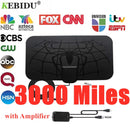 Kebidumei TV Antenna 4K 8K 25DB High Gain HD TV DTV Box Digital EU Plug 3000 Miles Booster Active Indoor Aerial Flat Design