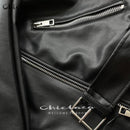 CHICLAZA Women 2022 Spring Fashion Black Faux Leather Jacket Ladies Casual Zipper Biker Coat Female Autumn Loose Couple Outwear