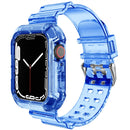 Clear Band + Case for Apple Watch 8 7 6 SE 5 3 2 Soft Transparent silicone Strap for iwatch Strap 40mm 44mm 42MM 41MM 45MM 49MM