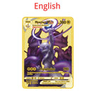10000HP Arceus Vmax DIY Golden Pokemon Cards in English Iron Metal Pokmo Letters Kids Gift Game Collection Cards