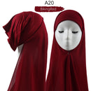 Women Muslim Instant Chiffon Hijab With Cap Underscarf Bonnet HIjabs Scarf Islam Headscarf Headwrap Turbante