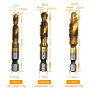 New Titanium Plated Hex Shank HSS Screw Thread Metric Tap Drill Bits Screw Machine Compound M3 M4 M5 M6 M8 M10 Hand Tools