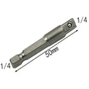 3Pcs 1/4 3/8 1/2" Hex Power Drill Bit Driver Socket Bits Set Adapter Wrench Sleeve Extension Bar Electric Screwdriver Bits Tool