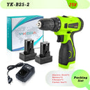 YIKODA 12V 16.8V 21V 25V Electric Screwdriver Cordless Drill Rechargeable Lithium Battery Mini Wireless Power Driver Tools