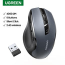 【Top Sale】UGREEN Mouse Wireless Ergonomic Mouse 4000 DPI Silent 6 Buttons For MacBook Tablet Laptop Mute Mice Quiet 2.4G Mouse