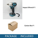 18V 2 In 1 Brushless Cordless Electric Impact Wrench 1/2Inch Power Tools 15000Amh Li Battery LED light Adapt To Makita Battery
