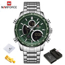 NAVIFORCE Men Watch Luxury Brand Sport Watch For Men Digital Chronograph Quartz Wristwatch Military Waterproof Steel Band Clock