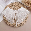 Linbaiway 2022 Lace Chiffon Doll Fake Collar Ladies Shawl Wrap Removable Detachable Embroidered False Collar Clothes Accessory