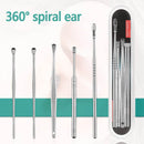 6Pcs/set Ear Wax Pickers Stainless Steel Earpick Wax Remover piercing kit earwax Curette Spoon Care Ear Clean Toolear cleaner