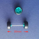 4PCS 1/64 Scale Alloy Car Model 5.2mm/11mm Size Rubber Tires + Wheels + Axles for Modified 1:64 Matchbox/Domeka/HW Model Cars