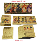 New Pokemon Cards Metal Gold Silver Vmax GX Card Box Charizard Pikachu Rare Collection Battle Trainer Card Children Toys Gift