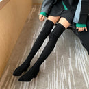Sexy High Boots Women 2022 Winter New Fashion Over The Knee Warm Botas Mujer Suede Lace Up Pumps Sock Shoes High Heels Boots