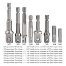 Drill Socket Adapter 1/4'' Hex Shank Extension for Impact Driver 1/2'' 3/8'' 1/2'' Square Head Drill Bit Adapter Set Hand Tools