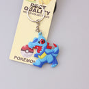 Pokemon Anime Marowak Abra Gengar Ponyta Porygon Alloy Silicone Keychain Accessories Pendant Bag Key Ring Pendant Birthday Gifts