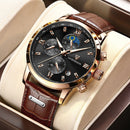 LIGE Men Watches Waterproof Luminous Top Brand Luxury Leather Casual Sports Quartz Wristwatch Military Man Watch For Men relogio